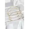 316L Çelik Gold Renk Simli Model Ajda 65 mm Kadın Bileklik