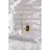 316L Çelik Gold Renk Siyah Mineli Yıldız Figür Tarot Kolye