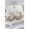 316L Çelik Gold Renk Topçuk Halka Model Kadın Küpe