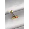 316L Çelik Gold Renk Turuncu Zirkon Taşlı Tragus Piercing