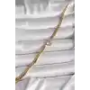 316L Çelik Gold Renk Yassı Zincir Model Zirkon Taşlı Kalp Figür Kadın Bileklik