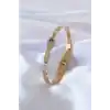 316L Çelik Gold Renk Yılan Model Zirkon Taş Detay Kadın Kelepçe