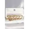 316L Çelik Gold Renk Yıldız Halka Model Kadın Küpe Seti
