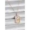 316L Çelik Gold Renk Zincir Boğa Burcu Zirkon Taşlı Kadın Kolye