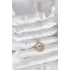 316L Çelik Gold Renk Zincir Gümüş Zirkon Taşlı Daire Model Kadın Kolye