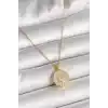 316L Çelik Gold Renk Zincir Madalyon Zirkon Taşlı Kalp Model Kadın Kolye