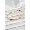 316L Çelik Gold Renk Zirkon Taşlı 65 mm İnce Kadın Kelepçe Bileklik