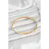 316L Çelik Gold Renk Zirkon Taşlı 65 mm İnce Kadın Kelepçe Bileklik