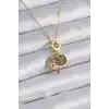 316L Çelik Gold Renk Zirkon Taşlı Ay Yıldız  Model Charm Model Kadın Kolye