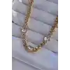 316L Çelik Gold Renk Zirkon Taşlı Kalp Model Zincir Kolye