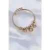 316L Çelik Gold Renk Zirkon Taşlı Model Charm Bileklik