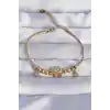 316L Çelik Gold Renk Zirkon Taşlı Nazarlı Fil Tasarımlı Bileklik