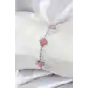 316L Çelik Gümüş Renk Pembe Baby Boy Yonca Kadın Bileklik
