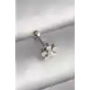316L Çelik Gümüş Renk Zirkon Taşlı Çiçek Model Tragus Piercing