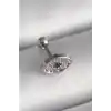 316L Çelik Gümüş Renk Zirkon Taşlı Göz Tragus Piercing