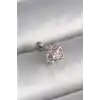 316L Çelik Gümüş Renk Zirkon Taşlı Kalp Tragus Piercing