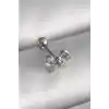 316L Çelik Gümüş Renk Zirkon Taşlı Kurdele Tragus Piercing