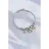 316L Çelik Gümüş Renk Zirkon Taşlı Model Charm Bileklik