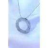 316L Çelik Gümüş Renk Zirkon Taşlı Model Kolye