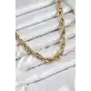 316L Çelik Halat Model Gold Renk Kadın Kolye