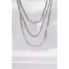 316L Çelik İtalyan Zincir Gümüş Renk Çoklu Kolye