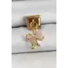 316L Çelik Sallantılı Zirkon Taşlı Fiyonk Model Gold Renk Nomination Charm