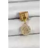 316L Çelik Sallantılı Zirkon Taşlı Hayat Ağacı Model Gold Renk Nomination Charm