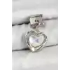 316L Çelik Sallantılı Zirkon Taşlı Kalp Model Gümüş Renk Nomination Charm