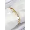 316L Çelik Sıralı Pul Model Gold Renk Kadın Bileklik
