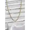 316L Çelik Zincir Gold Renk 60 cm Yılan Zincir Kadın Kolye