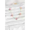 316L Çelik Zincir Gold Renk Pembe Baby Boy Yonca Kadın Kolye