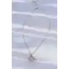 316L Çelik Zincir Gümüş Renk Pembe Zirkon Taşlı Eros Kolye