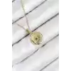 316L Çelik Zirkon Taşlı Ay Ve Güneş Model Gold Renk Kadın Kolye