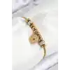 316L Çelik Zirkon Taşlı Göz Charm Model Gold Renk Kadın Bileklik