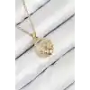 316L Çelik Zirkon Taşlı Yıldız Ve Kalp Model Gold Renk Kadın Kolye