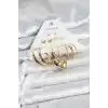 6 Çift Kadın Küpe Seti Gold Renk