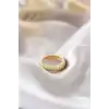 Altın Renk Ayarlamalı Burgu Kadın Yüzük