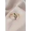Ayarlamalı Altın Renk Metal Renkli Zirkon Taşlı Üzüm Yüzük