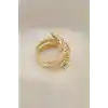 Ayarlamalı Altın Renk Metal Zirkon Taşlı Yüzük