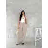 Ayrobin Oversize Kadın Pantalon - Bej