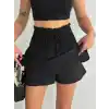 Ayrobin Şortlu Etek - Siyah