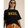 Baskılı Kadın T-shirt - Siyah
