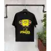 Bisiklet Yaka Kısa Kol Çocuk Baskılı T-Shirt - Siyah