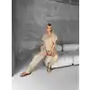 Bluz şalvar takım bej s255841
