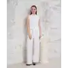 Broşlu yelek pantolon takım beyaz s255821
