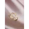 C Harfli Altın Renk Ayarlamalı Metal Kadın Yüzük