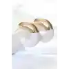 CCB Beyaz Gold Çift Renk Küpe