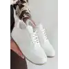 Ceyyan Beyaz Cilt Bağcıklı Spor Ayakkabı