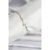 Çiçekli Model Zirkon Taşlı Gold Renk Su Yolu Kadın Bileklik