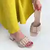 Ciey Bej Cilt Topuklu Terlik